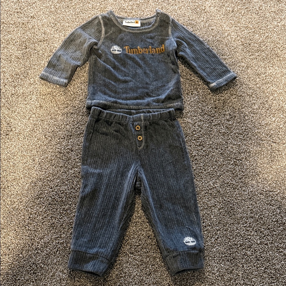 Timberland Charcoal Baby Set with Gold Logo